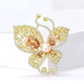 Copper Zircon Butterfly Brooch Pin For Women's Suits And Coats view 2