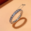 Women Full Eternity Pave Simulated Zircon Band Ring Luxury Fashion Stacking Jewelry view 4