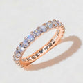 Women Full Eternity Pave Simulated Zircon Band Ring Luxury Fashion Stacking Jewelry view 6