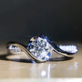 Creative Twisted Arm Eight Hearts Eight Arrows Zircon Ring For Women Engagement Band view 5