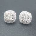 Light Luxury Sparkling Micro Pave Cubic Zirconia Geometric Square Stud Earrings For Women view 2