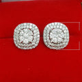 Light Luxury Sparkling Micro Pave Cubic Zirconia Geometric Square Stud Earrings For Women view 5