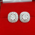 Light Luxury Sparkling Micro Pave Cubic Zirconia Geometric Square Stud Earrings For Women view 4