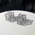 Korean Style Hollow Rose Flower Stud Earrings For Women, Fashion Engagement Party Ear Jewelry view 1