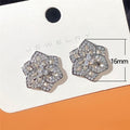 Korean Style Hollow Rose Flower Stud Earrings For Women, Fashion Engagement Party Ear Jewelry view 5