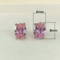 Sparkling Four Prong Oval Zircon Solitaire Stud Earrings For Women Small Fashion Jewelry view 4