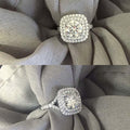 Luxury Round Pave Cubic Zirconia Engagement Ring For Women, European Jewelry view 1