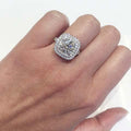 Luxury Round Pave Cubic Zirconia Engagement Ring For Women, European Jewelry view 4