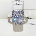 Elegant Bridal Engagement Ring With Simulated Diamond Zirconia Wedding Jewelry view 5