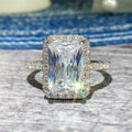 Elegant Bridal Engagement Ring With Simulated Diamond Zirconia Wedding Jewelry view 3