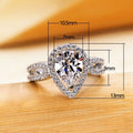 Trendy Pear Shape Water Drop Cubic Zirconia Ring For Women, European Style Jewelry view 5