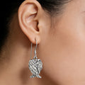 Fashion Heart Angel Wings Drop Earrings For Women, European American Angel Wing Dangle Earrings view 3