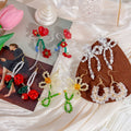 Spring Summer Colorful Flower Earrings Handmade Crystal Beaded Pineapple Red Cherry Long Studs view 2