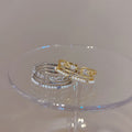 Korean Zircon Pearl Layered Open Ring For Women view 1