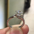 Classic Six Prong Zircon Women's Proposal Engagement Ring Fashion Jewelry Dropshipping view 2