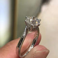 Classic Six Prong Zircon Women's Proposal Engagement Ring Fashion Jewelry Dropshipping view 3