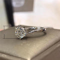 Classic Six Prong Zircon Women's Proposal Engagement Ring Fashion Jewelry Dropshipping view 4