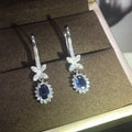 European Fashion Flower Drop Earrings With Long Tassel Bowknot And Zircon For Bridal Banquet Jewelry view 2