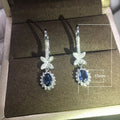 European Fashion Flower Drop Earrings With Long Tassel Bowknot And Zircon For Bridal Banquet Jewelry view 5