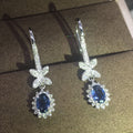 European Fashion Flower Drop Earrings With Long Tassel Bowknot And Zircon For Bridal Banquet Jewelry view 1