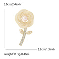 Copper Zircon Rose Brooch Pin For Women Suits And Coats view 5