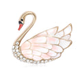 Alloy Enamel Swan Brooch Elegant Lapel Pin For Blazers And Cardigans view 5