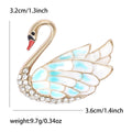 Alloy Enamel Swan Brooch Elegant Lapel Pin For Blazers And Cardigans view 6