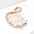 Alloy Enamel Swan Brooch Elegant Lapel Pin For Blazers And Cardigans view 3