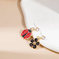 Cute Sterling Silver Needle Long Drop Earrings With Cartoon Flower Bee Animal Ocean Vacation Style view 4