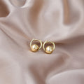 Korean Minimalist Alloy Small Ball Hoop Ear Cuff, Elegant Gold Silver Versatile Women's Earrings view 2