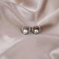 Korean Minimalist Alloy Small Ball Hoop Ear Cuff, Elegant Gold Silver Versatile Women's Earrings view 3