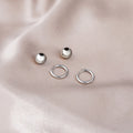 Korean Minimalist Alloy Small Ball Hoop Ear Cuff, Elegant Gold Silver Versatile Women's Earrings view 4