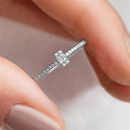 New Zircon Knuckle Ring Creative Cross Finger Ring Stackable European American Fashion Jewelry view 2