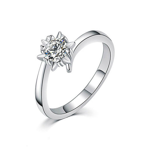 Korean Style AAA Zircon White Gold Plated Fashion Wedding Engagement Ring