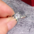 Korean Style AAA Zircon White Gold Plated Fashion Wedding Engagement Ring view 4