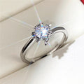 Korean Style AAA Zircon White Gold Plated Fashion Wedding Engagement Ring view 3