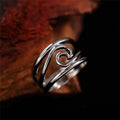 Minimalist Geometric Wave Ring For Women, Smooth Statement Index Finger Fashion Jewelry view 3