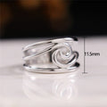 Minimalist Geometric Wave Ring For Women, Smooth Statement Index Finger Fashion Jewelry view 5