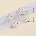 Sweet Cool Floral Curved Ear Clips With Cubic Zirconia Stud Style Earrings For Women view 5