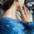 Korean Leaf Design Adjustable Open Ring For Women view 4