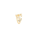 Korean Leaf Design Adjustable Open Ring For Women view 5