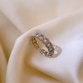 Korean Zircon Chain Adjustable Open Ring For Women view 3