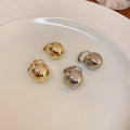 Minimalist Alloy Round Bead Drop Earrings Korean Geometric Metal Hook Dangle Jewelry For Women view 3