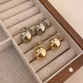 Minimalist Alloy Round Bead Drop Earrings Korean Geometric Metal Hook Dangle Jewelry For Women view 1