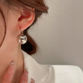 Minimalist Alloy Round Bead Drop Earrings Korean Geometric Metal Hook Dangle Jewelry For Women view 4