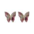 Alloy Rhinestone Butterfly Stud Earrings Bohemian Colorful European American Fashion Design Style view 5