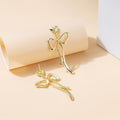 Elegant Gold Alloy Bowknot Long Tassel Drop Stud Earrings With Heart Top For Women Fashion Earrings view 4