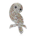 Alloy Rhinestone Owl Brooch Pin For Unisex Apparel Decoration view 1