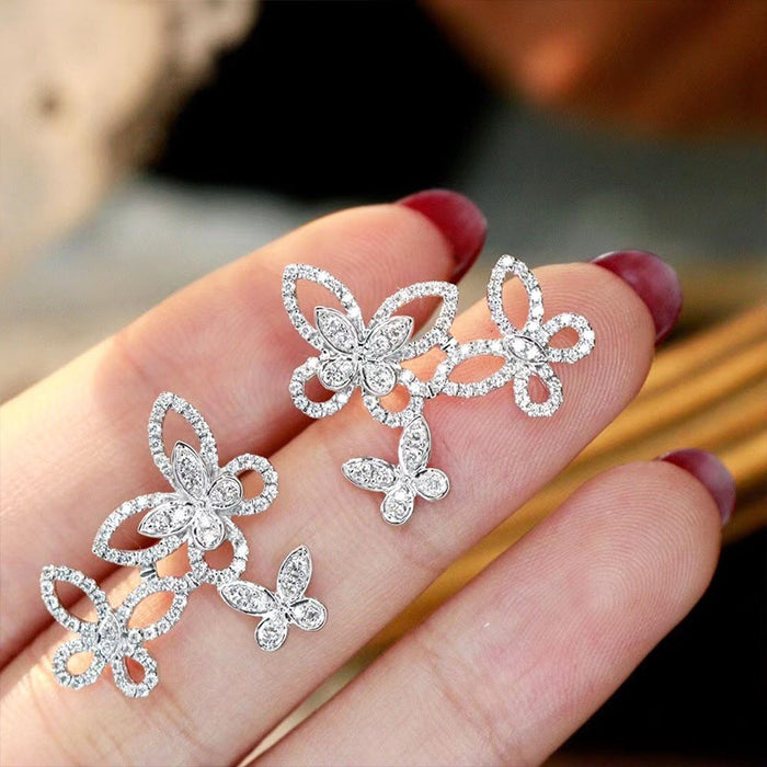 Fashion Hollow Butterfly Stud Earrings For Women Elegant Street Style Jewelry Direct