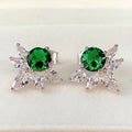 Fresh Spring Floral Stud Earrings Copper Gold Plated Zircon Inlaid Earrings For Women view 6